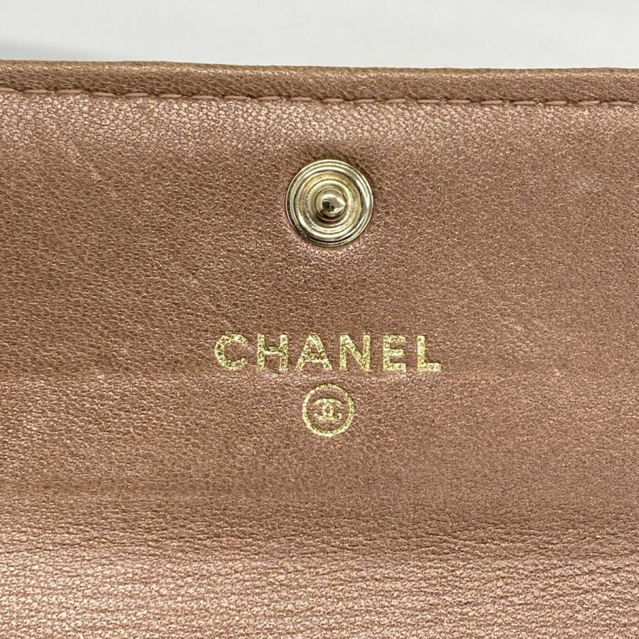 CHANEL 【5cc2798】シャネル カードケース マトラッセ ラムスキン  