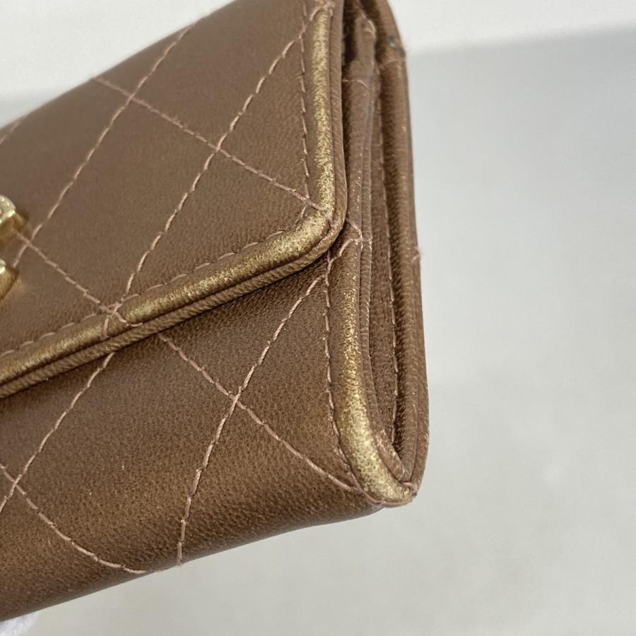 CHANEL 【5cc2798】シャネル カードケース マトラッセ ラムスキン  