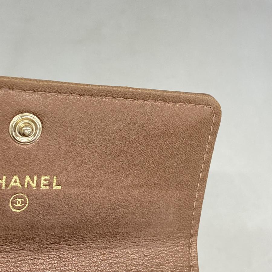CHANEL 【5cc2798】シャネル カードケース マトラッセ ラムスキン  