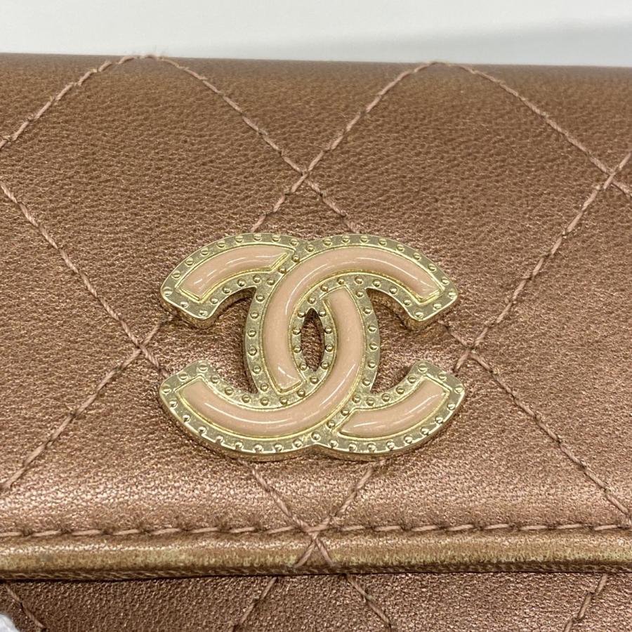 CHANEL 【5cc2798】シャネル カードケース マトラッセ ラムスキン  