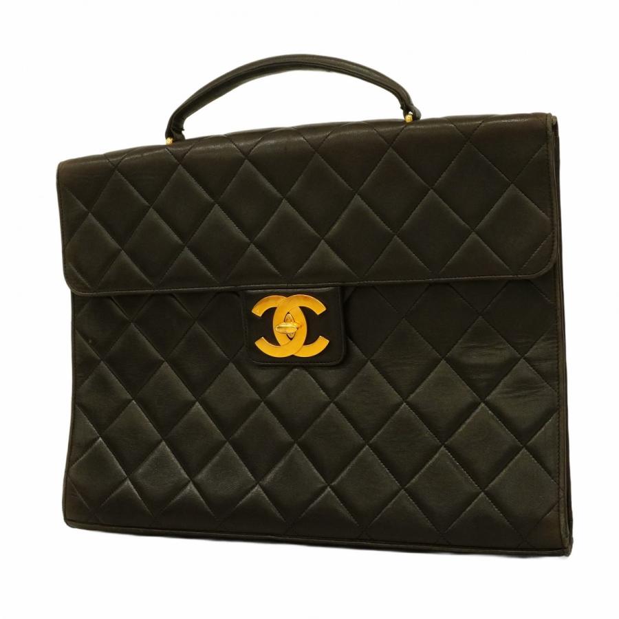 CHANEL 【5cd3530】シャネル ブリーフケース デカココ ラムスキン  