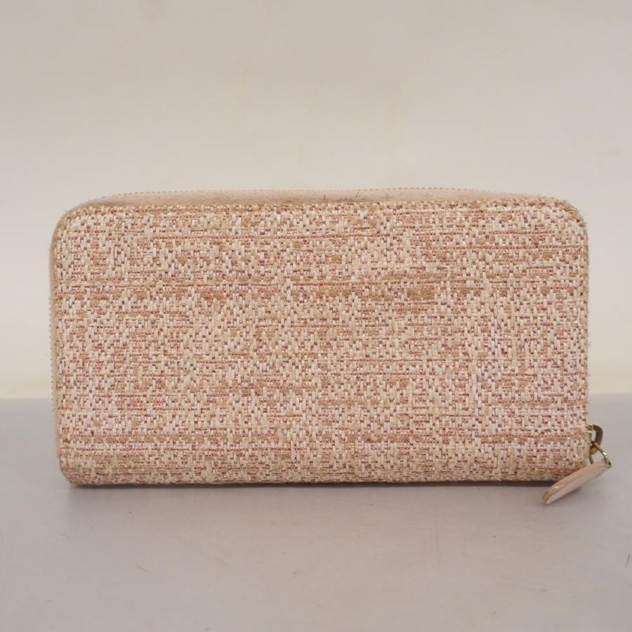 CHANEL 【5cd4141】シャネル 長財布 ドーヴィル ツイード ピンク 