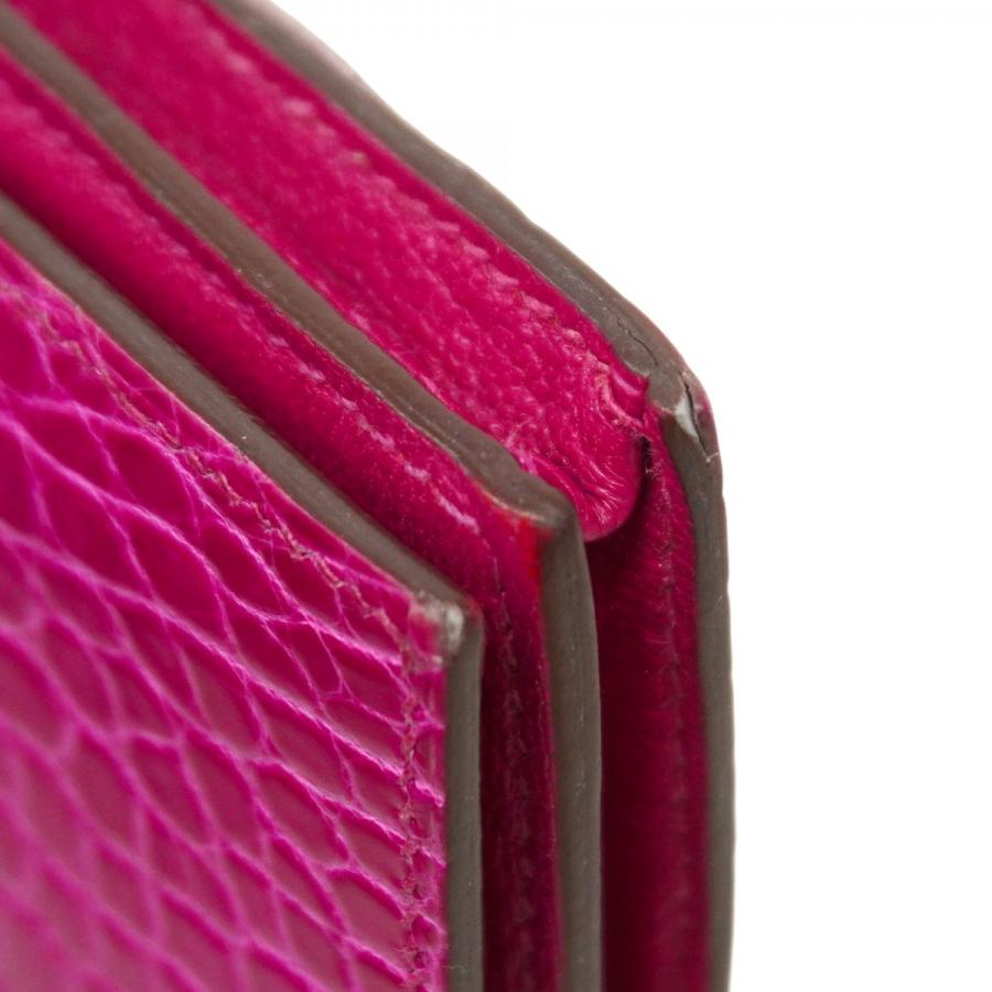 HERMES 【5cd4542】エルメス 長財布 ベアンスフレ アリゲーター ローズ  