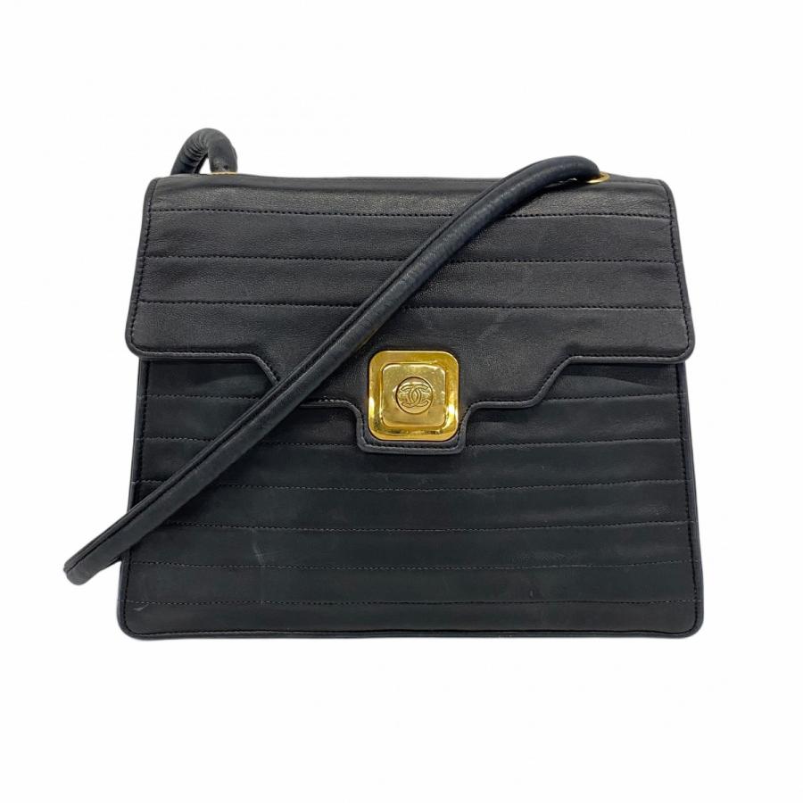 CHANEL 【5ce5044】シャネル ショルダーバッグ ラムスキン ブラック  