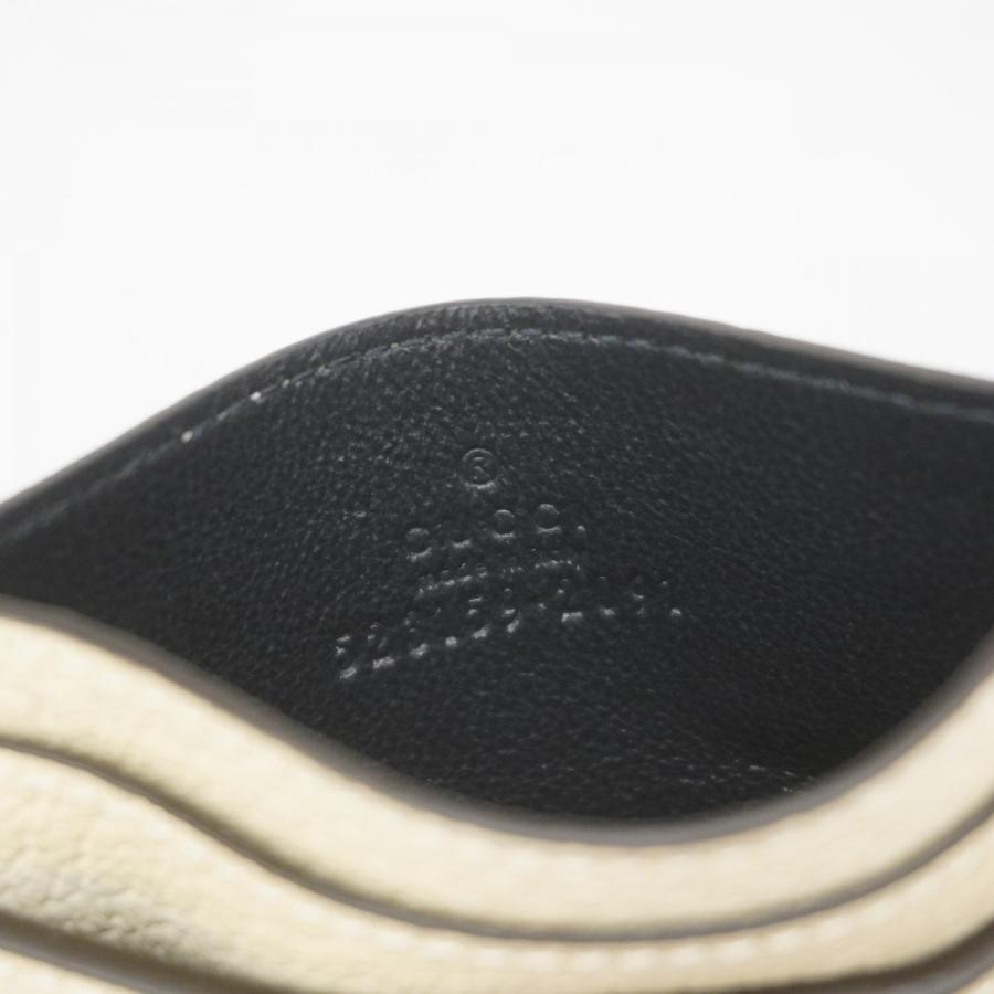 GUCCI 【5ce5985】グッチ カードケース ブラウン ホワイト ゴールド  