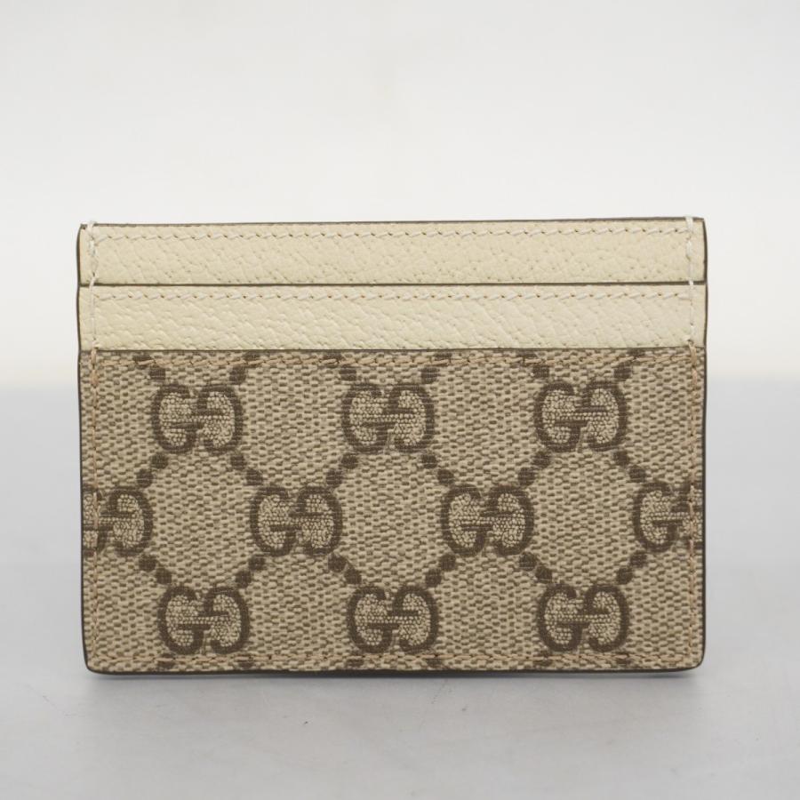 GUCCI 【5ce5985】グッチ カードケース ブラウン ホワイト ゴールド  
