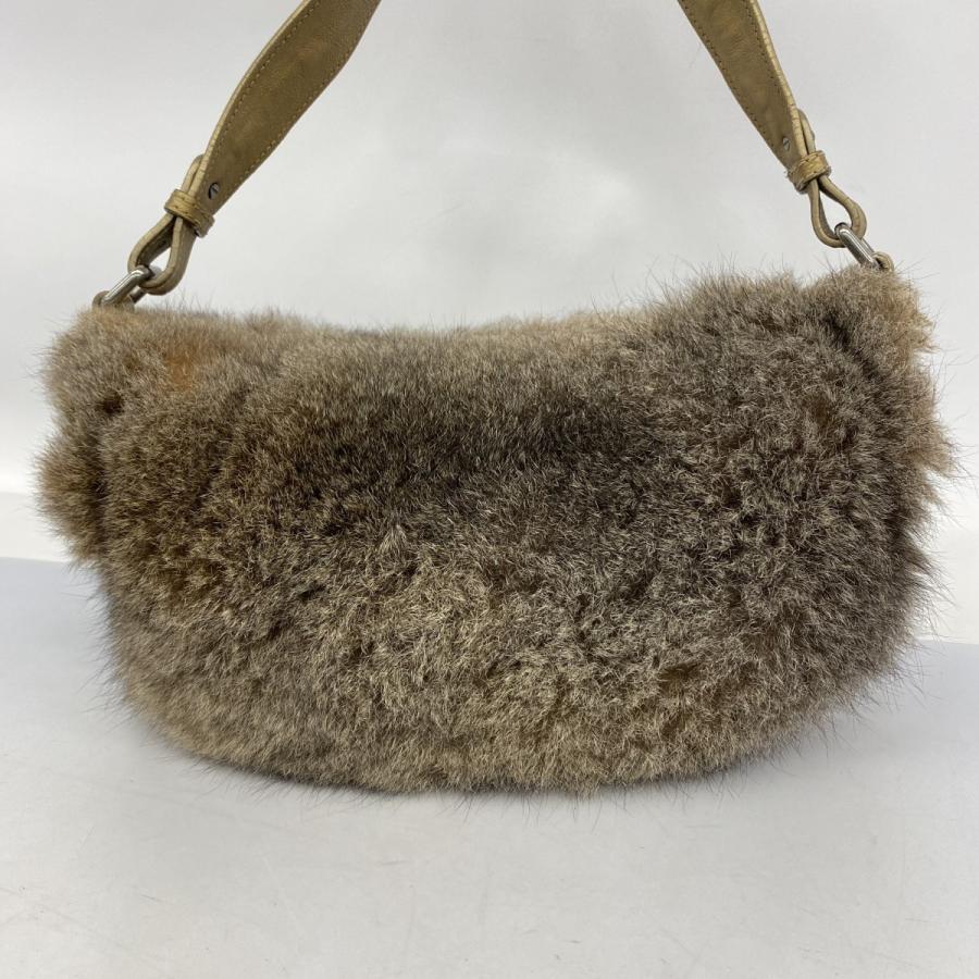 CHANEL 【5da0099】シャネル ショルダーバッグ ファー ブラウン  