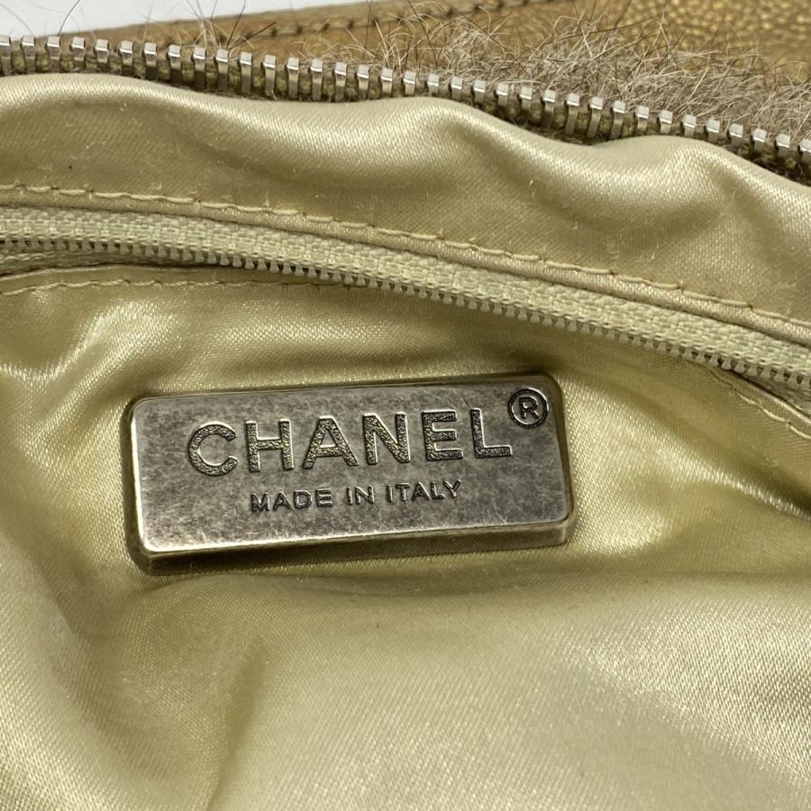 CHANEL 【5da0099】シャネル ショルダーバッグ ファー ブラウン  