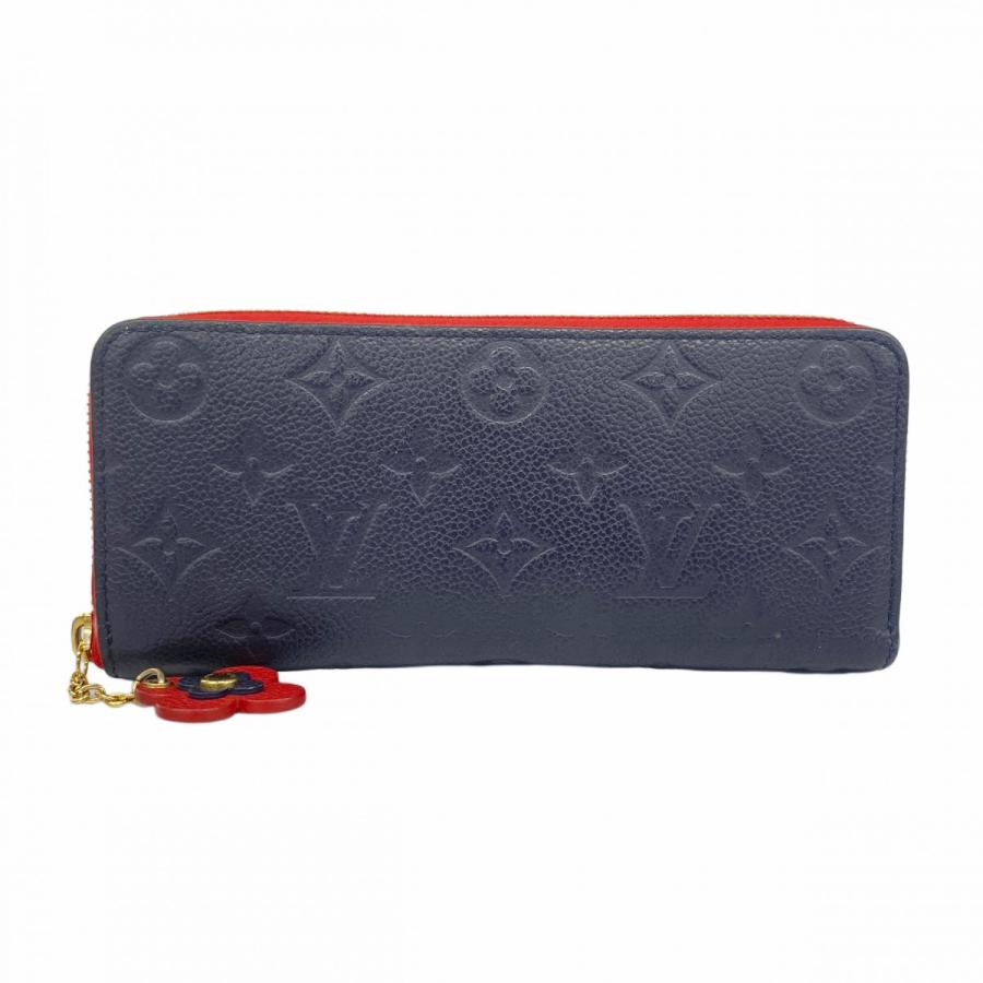 LOUIS VUITTON 長財布 ネイビー　フラワーチャーム　M68325 LOUIS VUITTON（ルイ・ヴィトン） ポルトフォイユ クレマンス フラワー