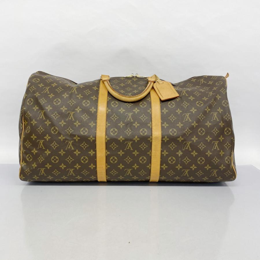 ネームタグ】ルイヴィトンキーポル60モノグラムボストンバッグブラウン