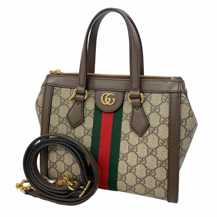 5dc3505】グッチ ハンドバッグ オフィディア 547551 PVC ブラウン