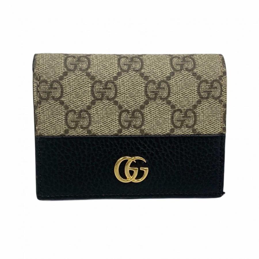 中古品】GUCCI GGマーモント GGスプリーム PVC レザー ウォレット
