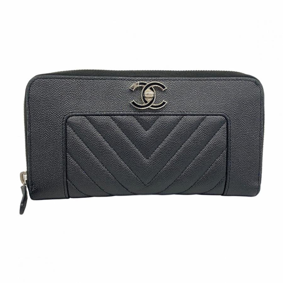 CHANEL 【5dc4958】シャネル 長財布 Vステッチ キャビアスキン CHANEL 【5dc4958】シャネル 長財布 Vステッチ キャビアスキン