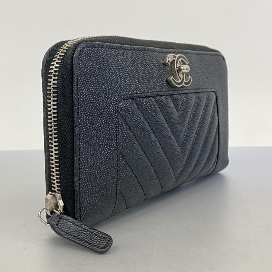 CHANEL 【5dc4958】シャネル 長財布 Vステッチ キャビアスキン CHANEL 【5dc4958】シャネル 長財布 Vステッチ キャビアスキン