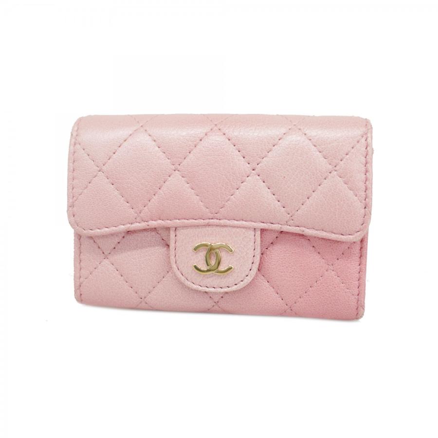 CHANEL 【5eb1506】シャネル カードケース マトラッセ ラムスキン  