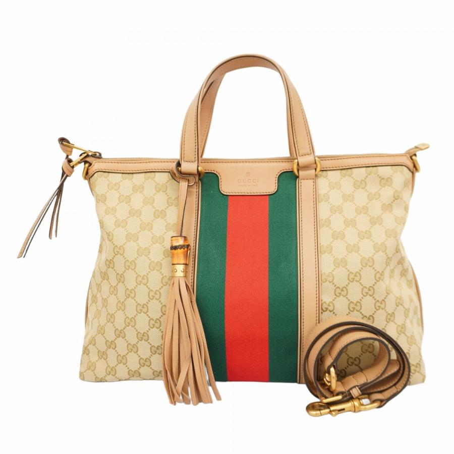 GUCCI 【5ec2776-b】グッチ トートバッグ GGキャンバス/シェリーライン  
