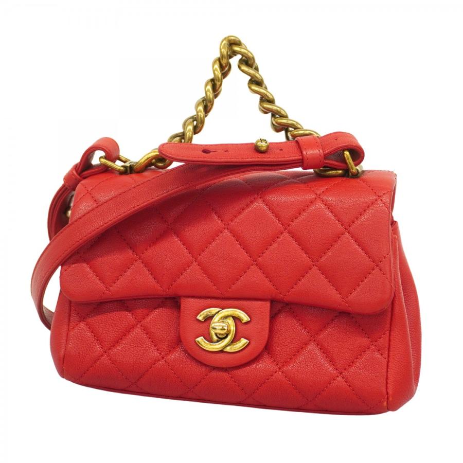 CHANEL 【5ec3856】シャネル ショルダーバッグ マトラッセ レザー  