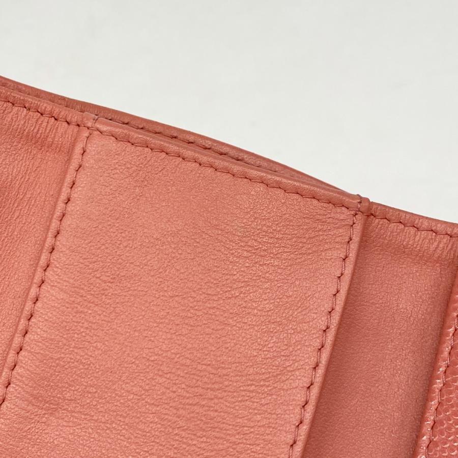 CHANEL 【5ed4792】シャネル 三つ折り財布 マトラッセ キャビアスキン  