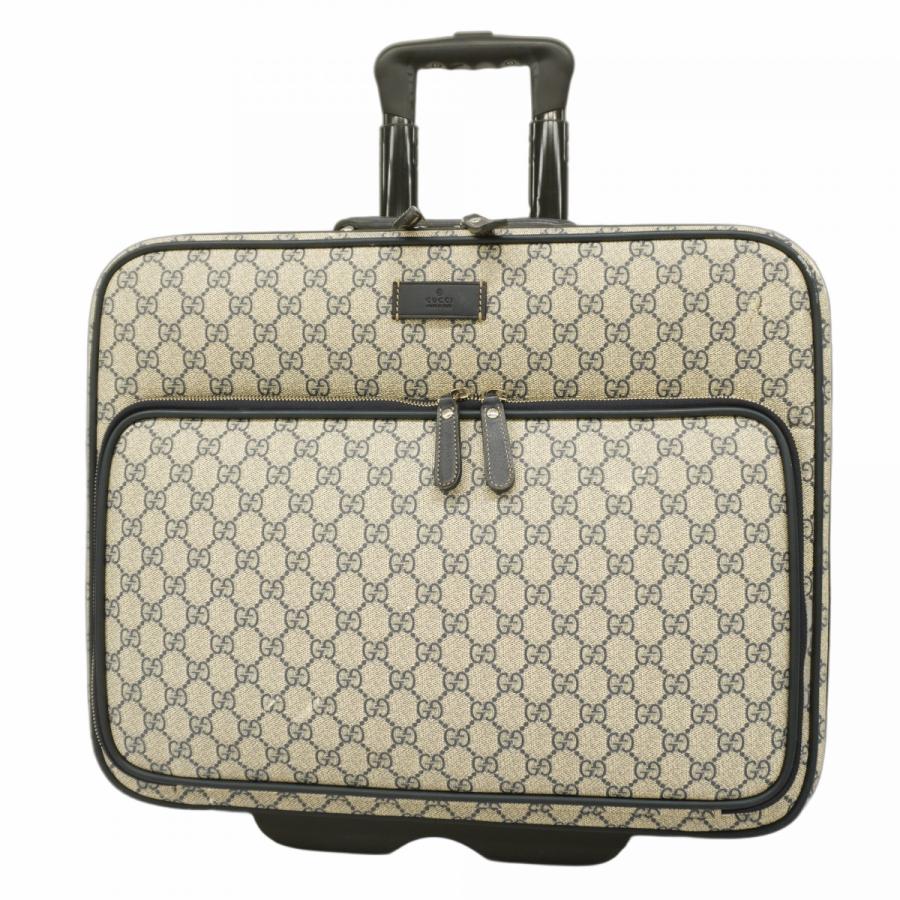5ed5046】グッチ キャリーバッグ GGスプリーム 246459 PVC ベージュ