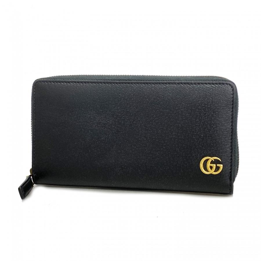 GUCCI 【5ed5930】グッチ 長財布 GGマーモント 428736 レザー ブラック  
