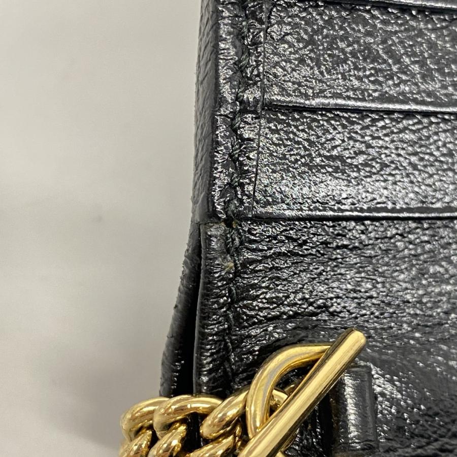 GUCCIグッチ ブラックレザー シェリーライン 折り畳みタイプ 保存袋