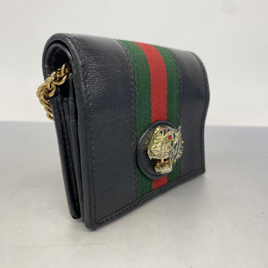 GUCCIグッチ ブラックレザー シェリーライン 折り畳みタイプ 保存袋