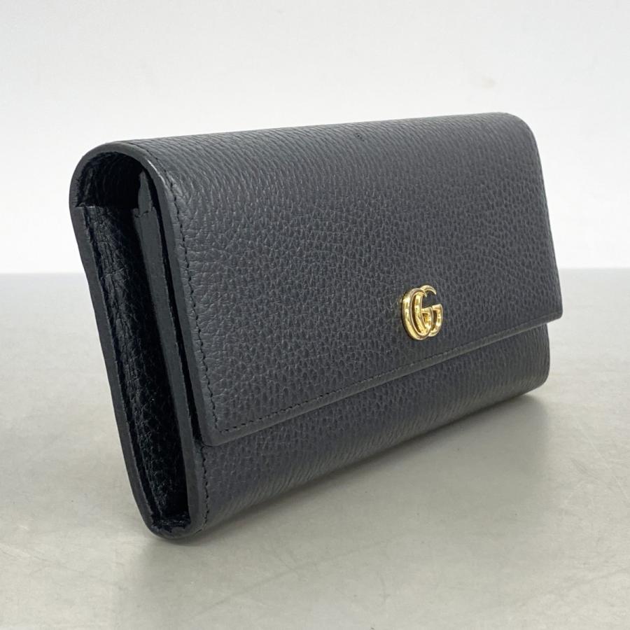 GUCCI 【5fd5610】グッチ 長財布 GGマーモント 456116 レザー ブラック  