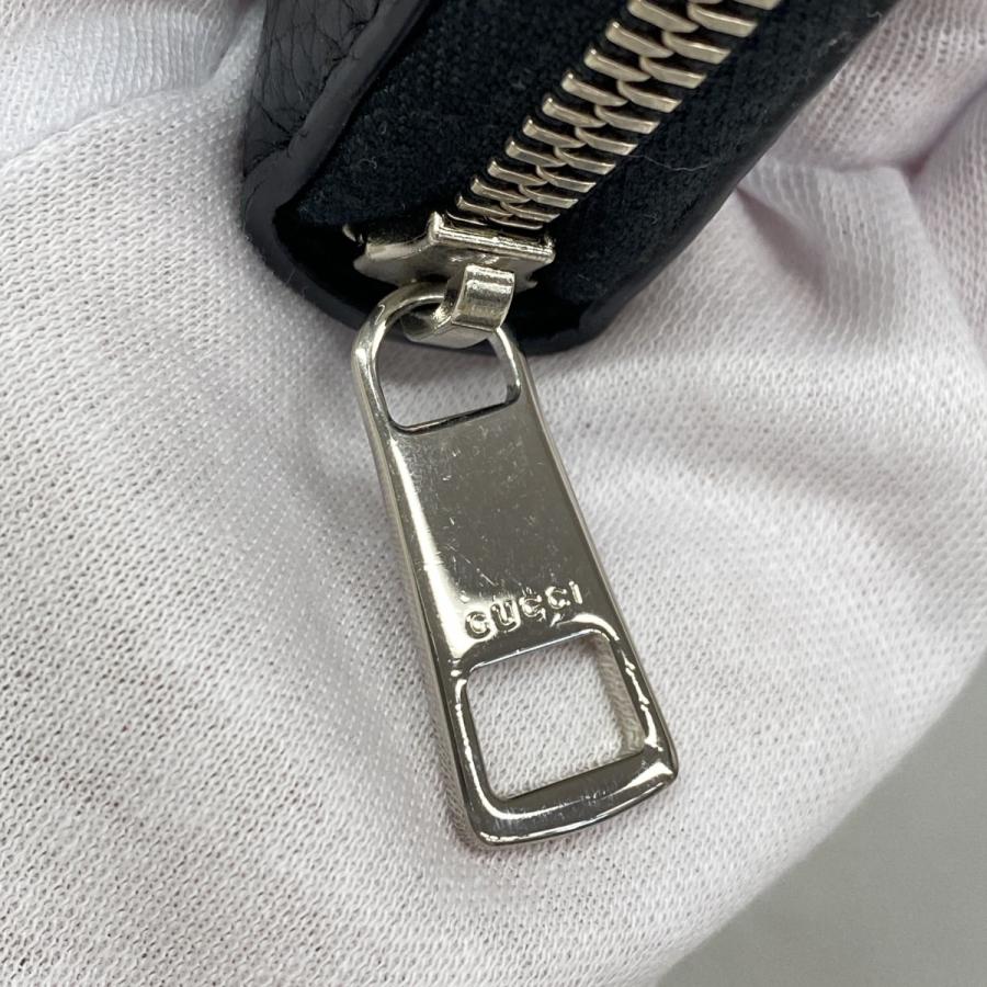 GUCCI 【5gc3367-h】グッチ 長財布 GGメタル 173928 レザー ブラック  