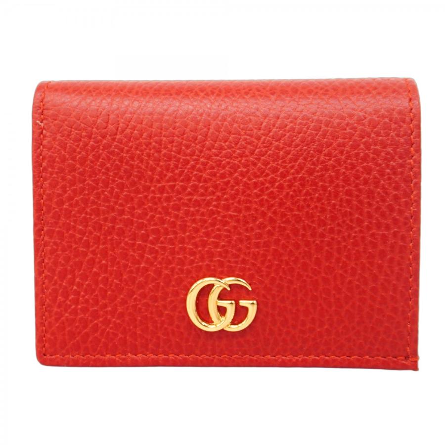 GUCCI 【5gd5526-h】グッチ 財布 GGマーモント 456126 レザー レッド  