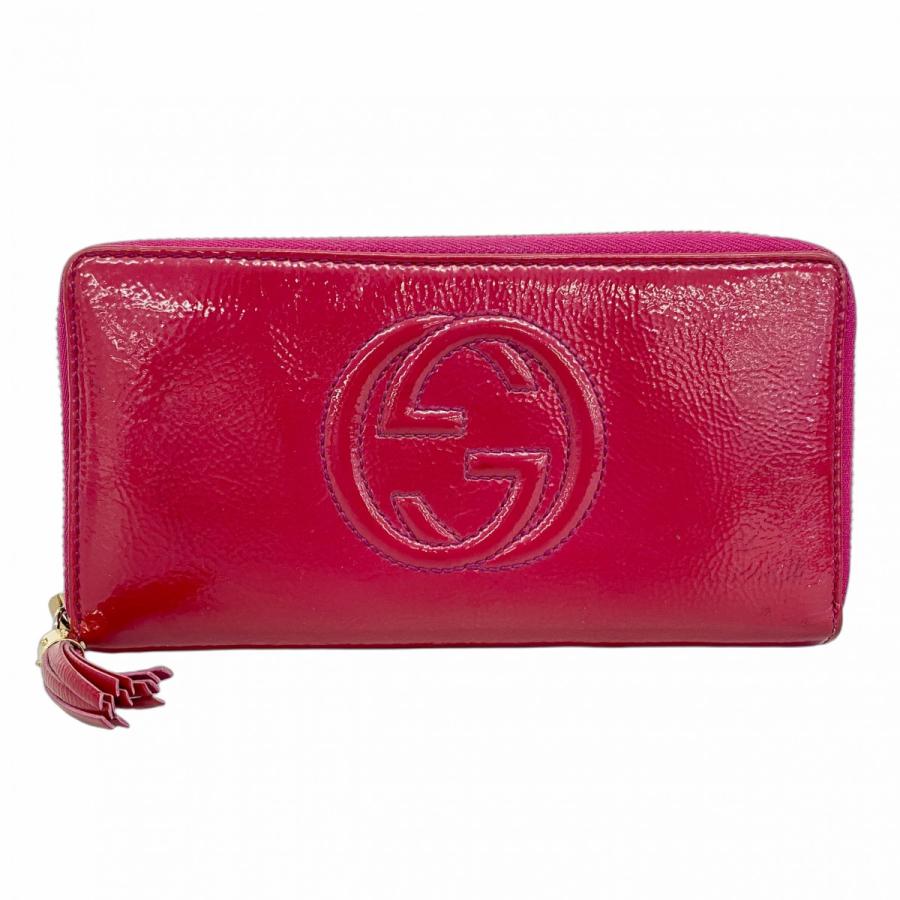 GUCCI 【5ge5895-h】グッチ 長財布 ソーホー 308004 エナメル ピンク  