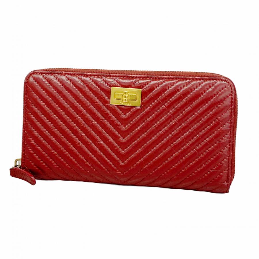 CHANEL 【5ge6251-h】シャネル 長財布 Vステッチ 2.55 カーフスキン  