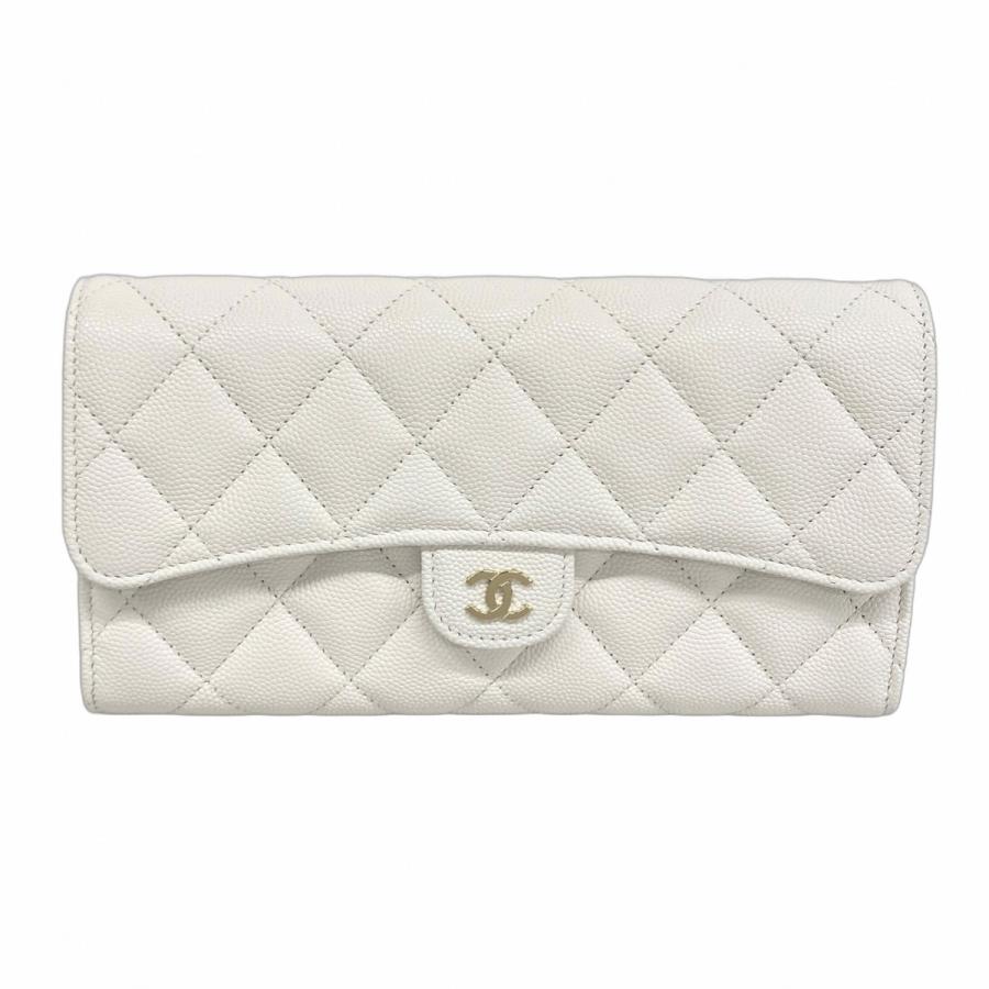 CHANEL 【5ge6518】シャネル 長財布 マトラッセ キャビアスキン  