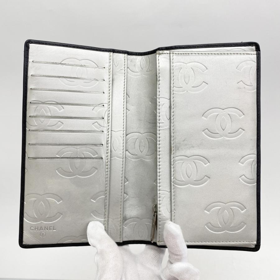 CHANEL 【5ge6564】シャネル 長財布 カンボン ラムスキン ブラック  