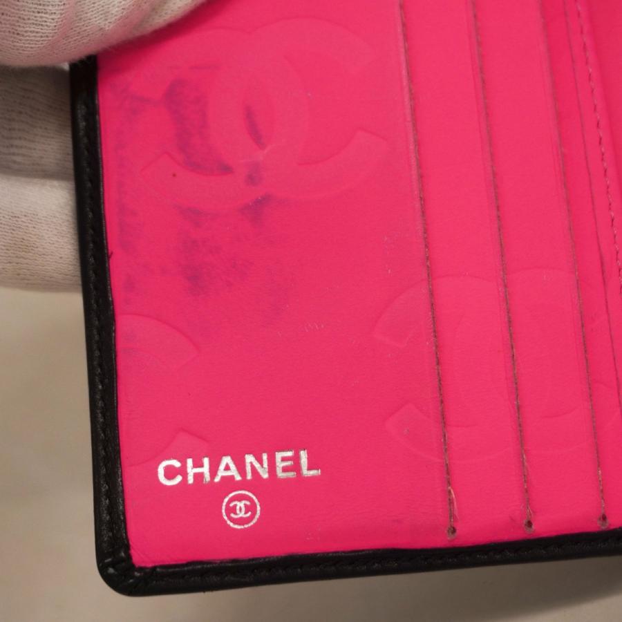 CHANEL 【5ha0031】シャネル 財布 カンボン ラムスキン ブラック  