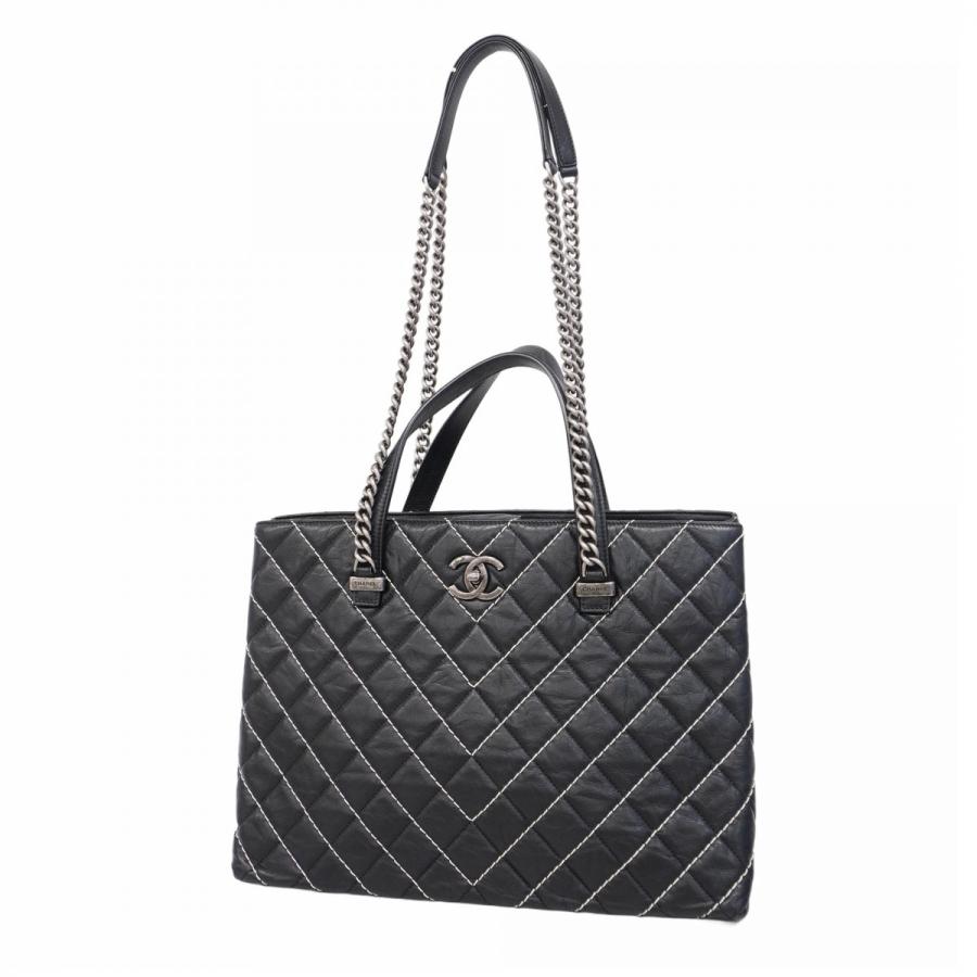 CHANEL 【5ha0187-h】シャネル ハンドバッグ Vステッチ レザー  