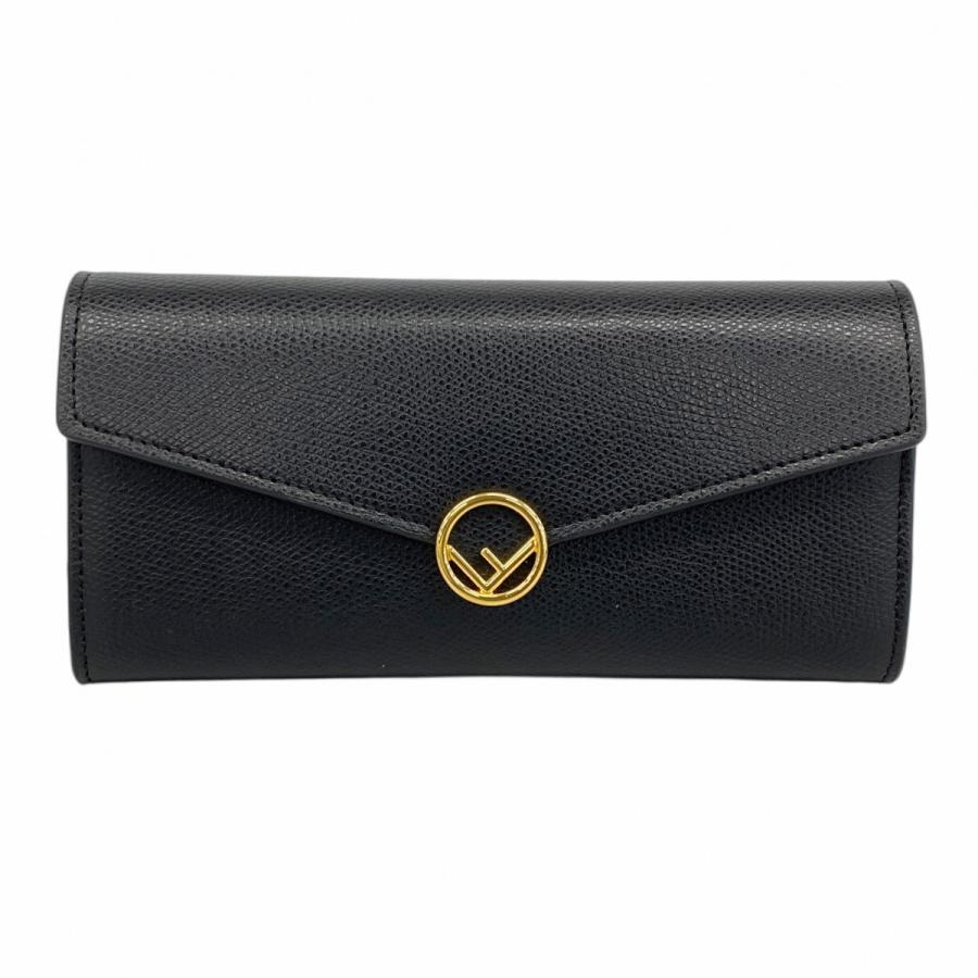 FENDI 【5hb0530-h】フェンディ 長財布 レザー ブラック ゴールド金具  