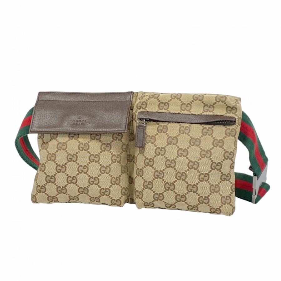 GUCCI 【5hb1016】グッチ ウエストバッグ GGキャンバス/シェリーライン 