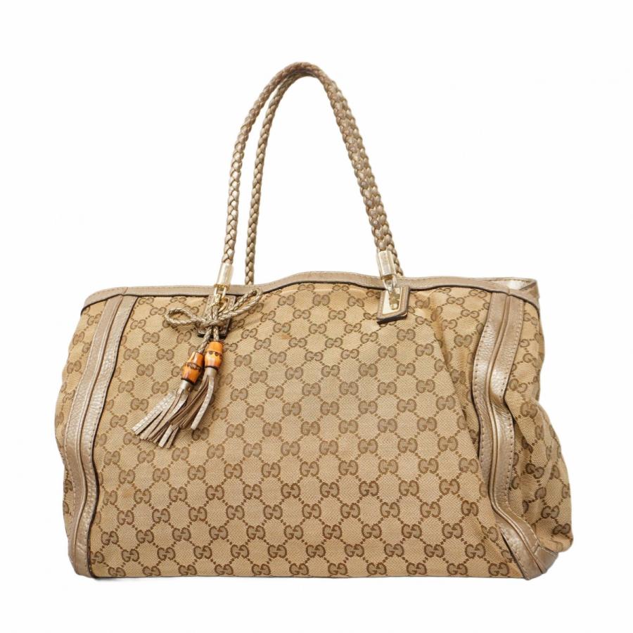 ✨GUCCI キャンバス バンブートートバッグ✨ ✨GUCCI キャンバス バンブートートバッグ✨ 美品☆GUCCIバンブー