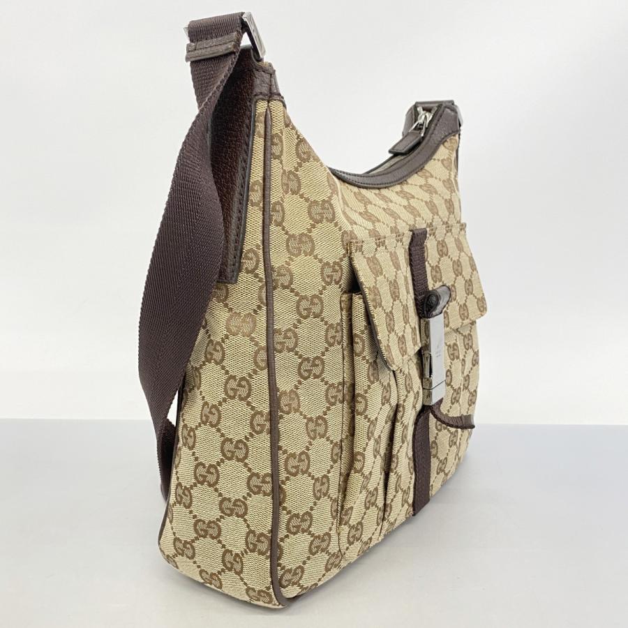 美品 グッチ キャンバス ショルダーバッグ タイガーヘッド チェーン ブラウン 美品 グッチ キャンバス ショルダーバッグ タイガーヘッド