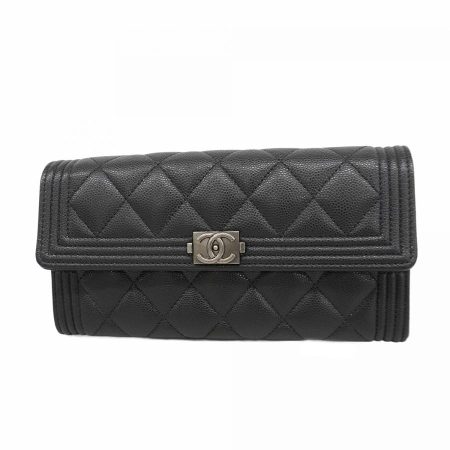 CHANEL 【5hd3837-h】シャネル 長財布 ボーイシャネル キャビアスキン 