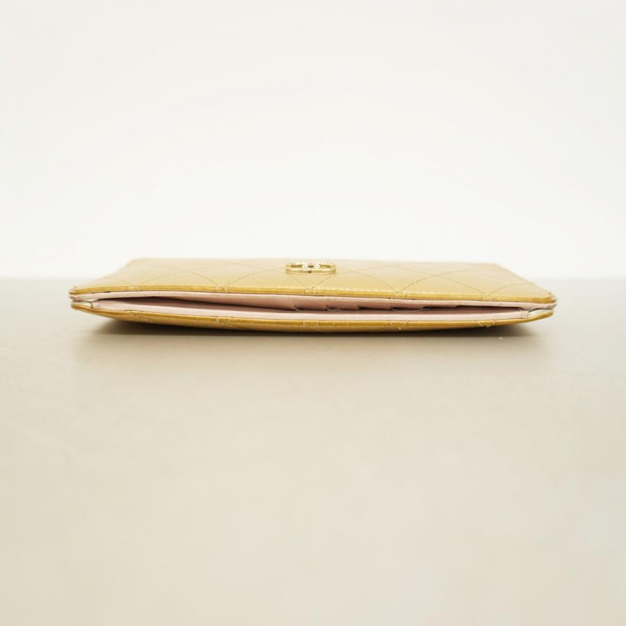 CHANEL 【5ib1676-h】シャネル 長財布 マトラッセ レザー ベージュ 