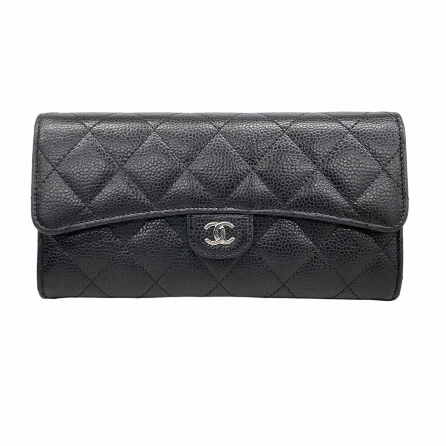CHANEL 【5ib2076-h】シャネル 長財布 マトラッセ キャビアスキン  