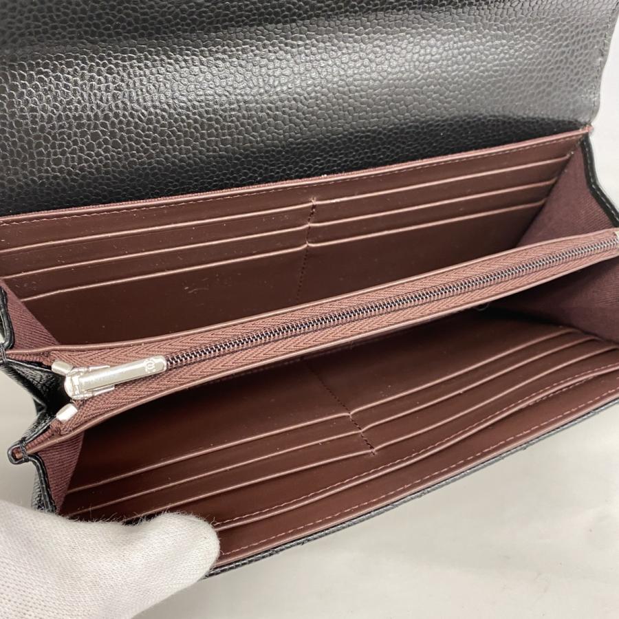 CHANEL 【5ib2076-h】シャネル 長財布 マトラッセ キャビアスキン  