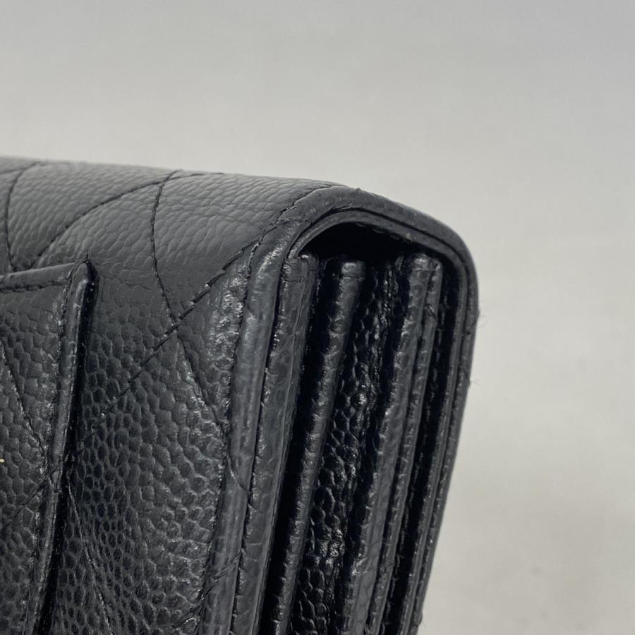 CHANEL 【5ib2076-h】シャネル 長財布 マトラッセ キャビアスキン  
