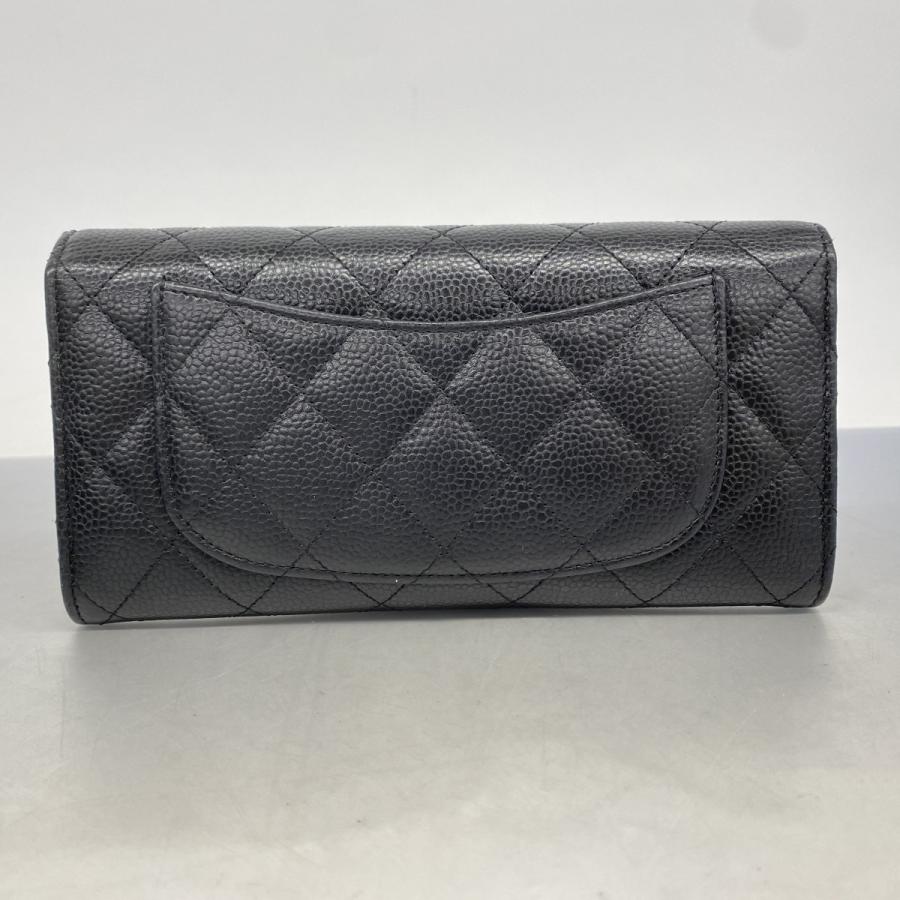 CHANEL 【5ib2076-h】シャネル 長財布 マトラッセ キャビアスキン  