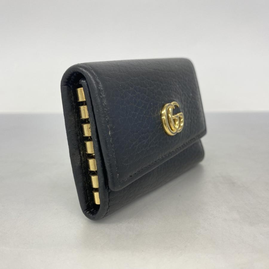美品✨GUCCI グッチ マーモント キーケース　456118 レザー　黒 GUCCI 【5ib2573-h】グッチ キーケース GGマーモント 456118