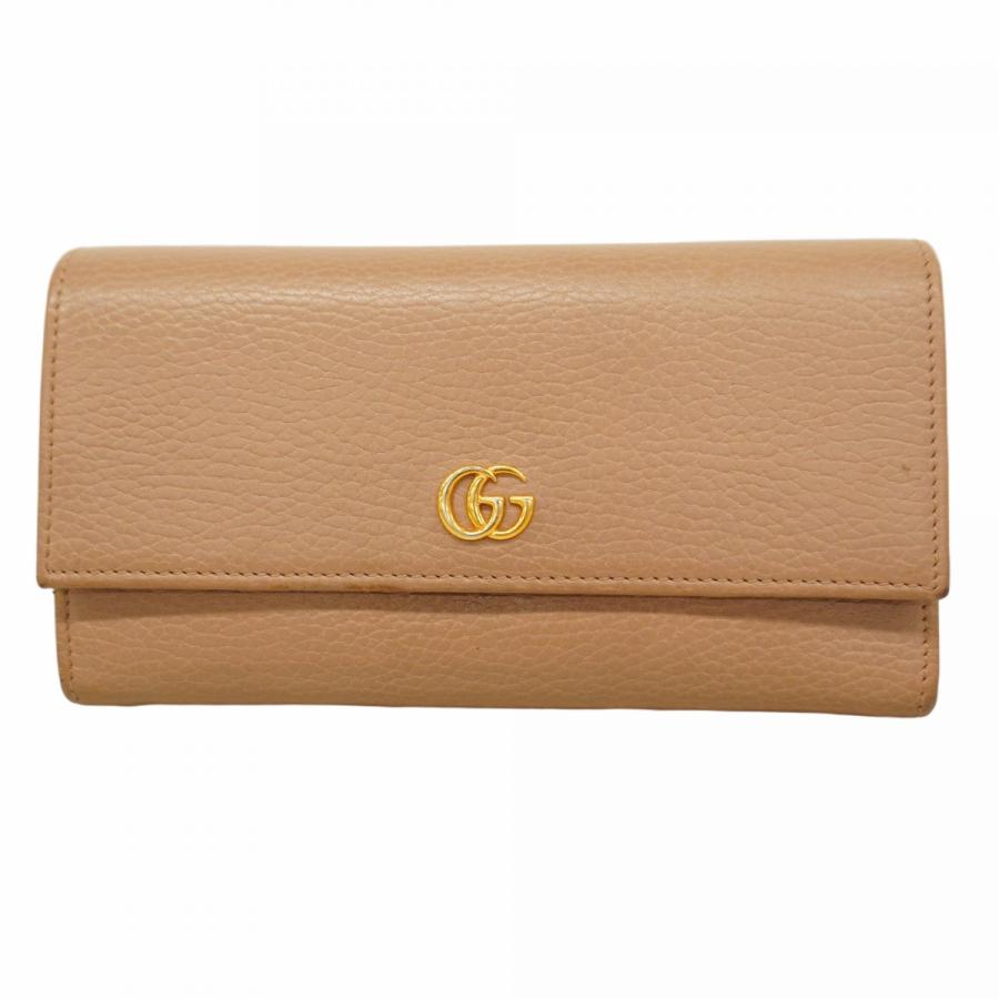 GUCCI 【5ic3527】グッチ 長財布 GGマーモント 456116 レザー ベージュ  