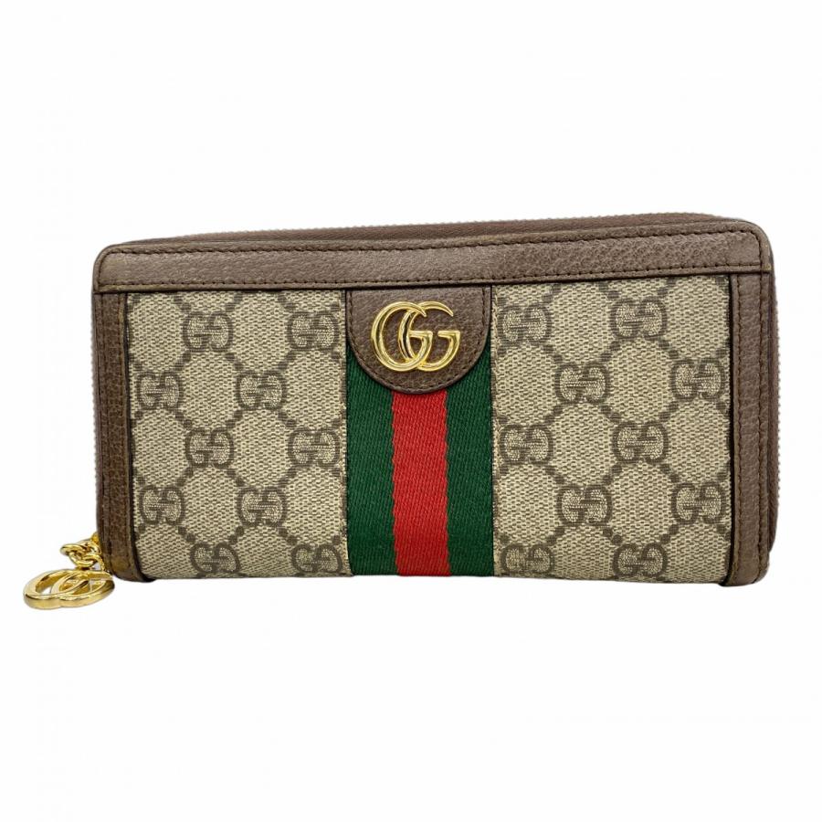 GUCCI 【5ic3988-h】グッチ 長財布 オフィディア 523154 PVC ブラウン  