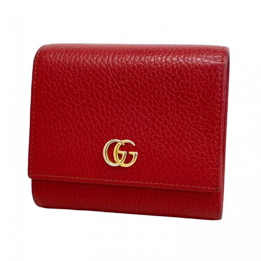 GUCCI 【5id4194-h】グッチ 三つ折り財布 GGマーモント 598587 レザー  