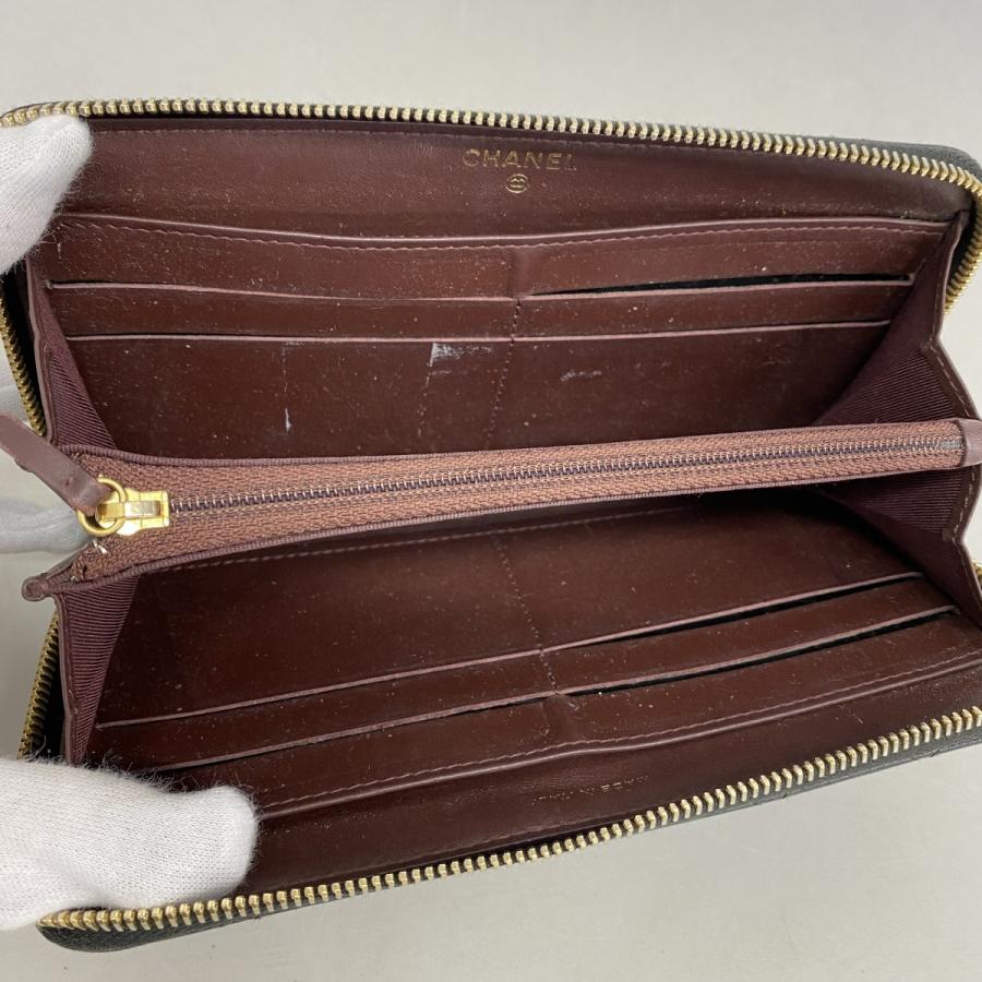 CHANEL 【5id4495】シャネル 長財布 マトラッセ キャビアスキン  